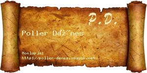 Poller Dénes névjegykártya